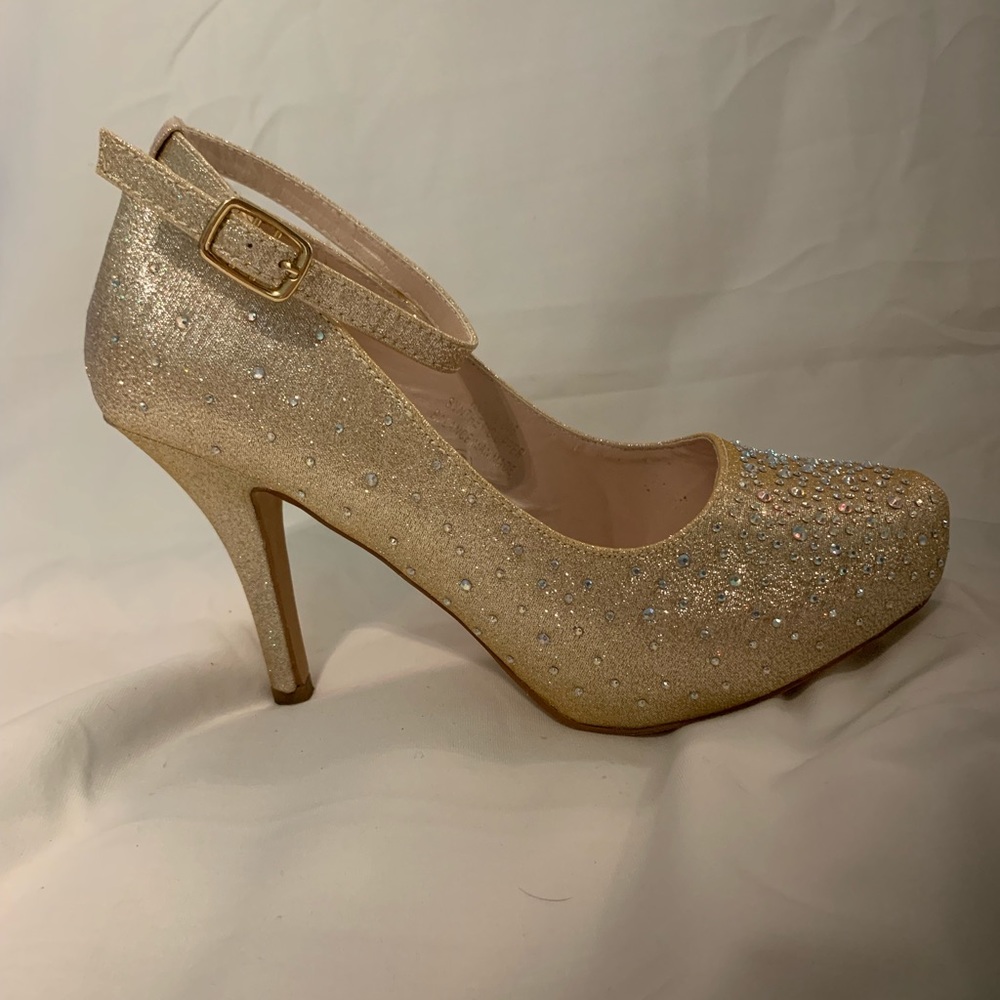 Gold embellished heels